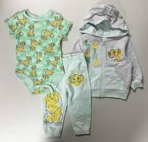  new goods 3 point set 80 * Lion King setup 12M cost ko Parker long pants rompers long sleeve short sleeves Disney baby disney