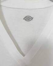 新品 4枚組 L ★ Dickies ディッキーズ メンズ Vネック 半袖 Tシャツ ホワイト 白 無地 コットン 綿 インナー 大きいサイズ Lサイズ セット_画像8