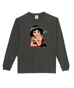 【黒Lパロディ5.6oz】タトゥージャスミンロングTシャツ面白いおもしろうけるプレゼント長袖ロンT送料無料・新品人気