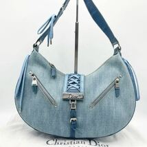 ◎希少美品◎Christian Dior クリスチャンディオール ハンドバッグ ショルダーバッグ　アドミットイット ハーフムーン デニム トロッター柄_画像1