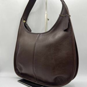 * beautiful goods *COACH Old Coach L go one handbag shoulder bag 9033 dark brown hard-to-find Club tan leather American charm 