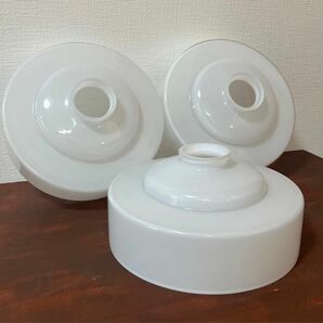 昭和レトロ　ガラス製　ランプシェード　電笠　3個セット（デッドストック品）