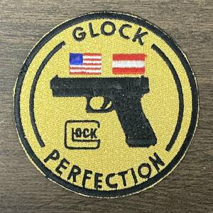 当時物 GLOCK PERFECTION ワッペン 直径8.8cm / 経年保管品 未使用 デッドストック ヴィンテージ グロック ミリタリー