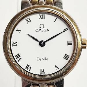 1円~【実動】オメガ OMEGA デビル DeVille Cal.1470 Ref.795.1111 クォーツ レディース腕時計 ホワイト文字盤 ラウンド ローマン G123072