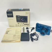 1円~【実働】ソニー SONY Cyber-shot DSC-WX300 ブルー 20x Optical Zoom 3.5-6.5/4.3-86 コンパクトデジタルカメラ 箱付き J110034_画像1