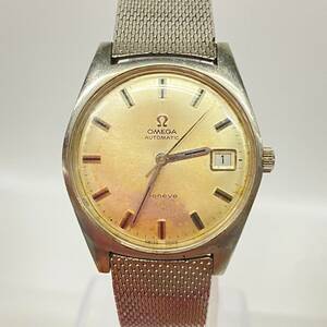 1円~【実動】オメガ OMEGA ジュネーブ Geneve Cal.565 Ref.166.041 自動巻き メンズ腕時計 シルバー文字盤 ラウンド デイト 24石 G153505