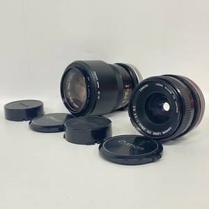 1円~【セット売り】キャノン Canon LENS FD 28mm 1:3.5 135mm 1:3.5 S.C. 一眼カメラ用 単焦点レンズ 望遠レンズ 付属品あり J140013