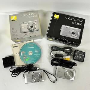 1円~【セット売り】ニコン Nikon クールピクス COOLPIX S3300 S3600 コンパクトデジタルカメラ 付属品あり 通電確認あり J100042
