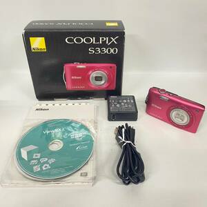 1円~【通電確認済】ニコン Nikon COOLPIX S3300 NIKKOR 6× WIDE OPTICAL ZOOM VR 4.6-27.6mm 1:3.5-6.5 コンパクトデジタルカメラ J150073