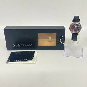 1 иен ~[ фактически работающий ] BVLGARY BVLGARI Solotempo Solotempo ST29S кварц женские наручные часы черный × серебряный циферблат Date с коробкой G116148
