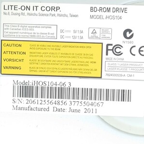 内蔵ブルーレイドライブ LITE-ON製 BD-ROMドライブ HOS104 SATA接続 Blu-ray BDドライブ DVD-ROMの画像2
