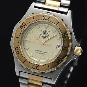 1 jpy operation TAG Heuer QZ Pro feshonaru200 935.413 Gold face SS Date men's wristwatch KMR 3797000 4NBG2