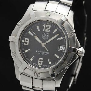 1 jpy TAG Heuer Pro feshonaru200 WN1110 black face Date men's wristwatch KMR 3797000 4NBG2