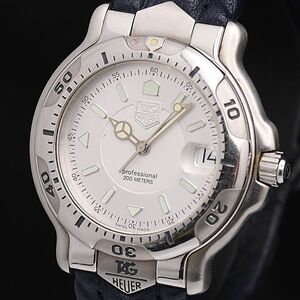 1 jpy operation superior article TAG Heuer QZ Professional WH1113-K1 silver face Date round men's wristwatch TCY3797000 4NBG2