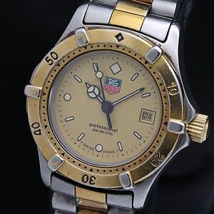 1 jpy operation superior article TAG Heuer Professional 200m 964.008-2 yellow face Date QZ lady's wristwatch NSY 2354000 4KHT