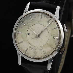 1 jpy antique fi knock s hand winding ivory face 19 stone attaching leather belt cylinder men's wristwatch DOI 6696000 4JWY