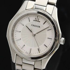 1 jpy box attaching operation superior article Seiko Credor QZ four-frame attaching round white face 4J181-0JA0 lady's wristwatch KMR 5656200 4BGT