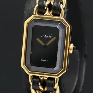 1 jpy operation QZ superior article Chanel Premiere S R.K.99934 black face lady's wristwatch KRK 0403810 4ANT