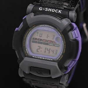 1円 保付 稼働 良品 カシオ G-SHOCK DW-002 QZ デジタル文字盤 レザー×キャンバスベルト メンズ腕時計 DOI 6696000 4JWY
