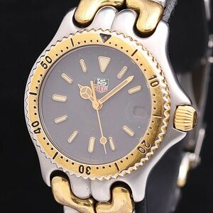 1 jpy TAG Heuer 200m QZ gray face Date round rotation bezel men's wristwatch DOI 0045100 4ERT