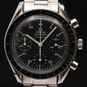 1 jpy guarantee / box attaching Omega Speedmaster AT/ self-winding watch chronograph Date black face 3510.50 men's wristwatch KMR 0008910 5BKT