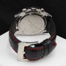 1円 稼働 ダニエルミューラー DM-2022 クロノグラフ QZ ブラック/レッド文字盤 メンズ腕時計 TKD 0011000 5MGT_画像4