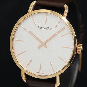 1 jpy box attaching operation beautiful goods Calvin Klein K7B216 QZ silver face men's wristwatch OGH 0495000 5BKY