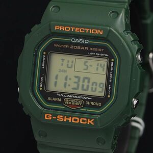 1円 保/箱付き 稼動 良品 カシオ Gショック DW-5600RB QZ デジタル文字盤 グリーン ラバー メンズ腕時計 OGH 8611100 5MGY