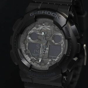 1円 箱付き 稼動 美品 カシオ Gショック GA-100CF QZ 黒文字盤 デジアナ ラバー ブラック メンズ腕時計 OGH 8611100 5MGY