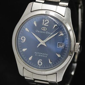 1 иен Orient Star ER0M-C0 синий циферблат раунд AT/ самозаводящиеся часы 21 камень обратная сторона ske Date мужские наручные часы NSY 0916000 5NBG1