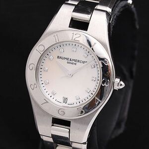 1 jpy operation superior article Baume&Mercier 5142799 QZ shell face Date 11PD round lady's wristwatch DOI 0916000 5NBG1