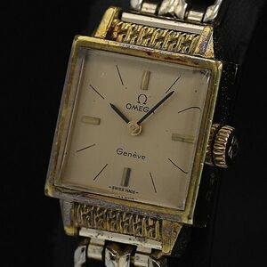 1 jpy operation superior article Omega hand winding june-b Gold face square lady's wristwatch TCY0916000 5NBG1