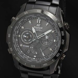 1 jpy operation Casio Edifice 5261 EQW-T1010 solar Date black face men's wristwatch TKD 0916000 5NBG1