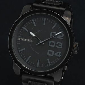 1円 稼働 良品 QZ ディーゼル DZ-1371 黒文字盤 メンズ腕時計 OKZ 0916000 5NBG1