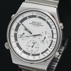 1 иен Seiko QZ 7A28-7010 хронограф серебряный циферблат мужские наручные часы 0003300 5ERT MTM