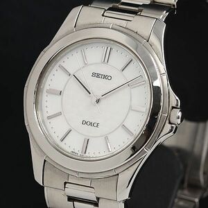 1 jpy operation superior article Seiko QZ Dolce 8J41-0AF0 silver face men's wristwatch YUM0916000 5NBG1