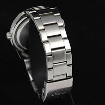 1円 セイコー ワイアード V157-0AX0 ソーラー 青文字盤 デイト メンズ腕時計 KTR 0916000 5NBG1_画像3