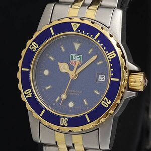 1 jpy operation superior article TAG Heuer WG1423-G-20 QZ blue face Professional 200M Date lady's wristwatch OGH 0090200 5ERT