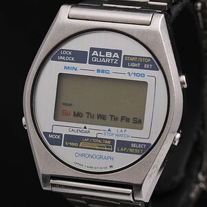 1円 セイコー アルバ Y448-6010 デジタルクロノグラフ デジタル文字盤 QZ メンズ腕時計 NSY 2973000 4ETY