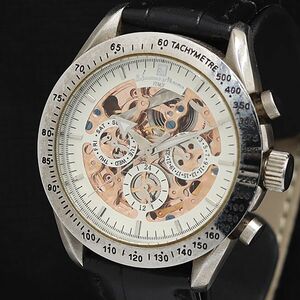 1 jpy operation superior article Salvatore ma-laSM10008 AT/ self-winding watch skeleton face chronograph stone attaching men's wristwatch 2973000 4ETY OMI