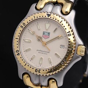 1 jpy operation superior article TAG Heuer cell S95.713K Professional 200m ivory face Date men's wristwatch NSY 0024200 4BLT