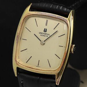 1 jpy operation superior article universal june-b hand winding 542114 Gold face square unisex wristwatch TCY 0916000 5NBG1