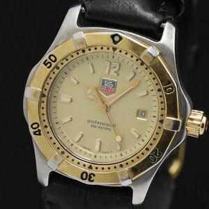 1 jpy operation TAG Heuer WK1321 200m Professional QZ Gold face lady's wristwatch TKD 0916000 5NBG1