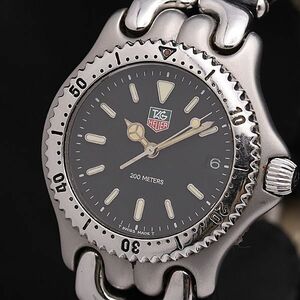 1 jpy operation superior article TAG Heuer cell 200m S99.313C black face QZ Date men's wristwatch NSY 0916000 5NBG1