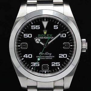 1 jpy box attaching operation superior article Rolex Air King 116900 PZ306508 AT black face oyster Perpetual men's wristwatch OGH 0855690