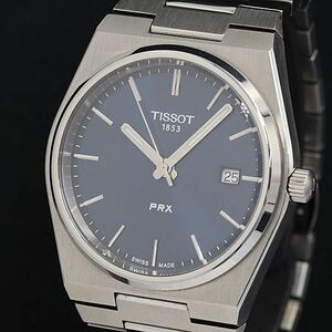 1 иен гарантия / с коробкой работа как новый Tissot PRX T137410A DJXU181G QZ синий циферблат Date мужские наручные часы OGH 2988200 5DIT
