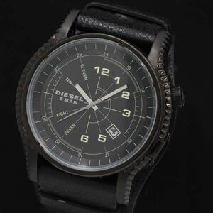 1円 稼働 ディーゼル DZ-1310 デイト QZ ブラック文字盤 メンズ腕時計 TKD 2973000 4ETY