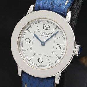 1 jpy Cartier Must long do1806 SV925 QZ white face cylinder leather belt lady's wristwatch DOI 5002800 5PRT