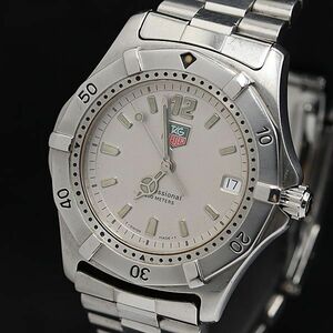 1 jpy TAG Heuer WK1112 WD2227 Professional 200m silver face Date QZ men's wristwatch NSY 5369100 5PRT