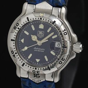 1 jpy operation TAG Heuer 6000 series Chrono meter WH2313-K1 N81102 AT/ self-winding watch blue face Date lady's wristwatch KTR 0662200 5DIT